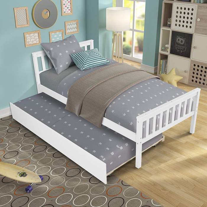 Twin bed frame with matching furniture set