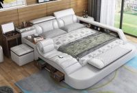 Buy Lucia Multi-functional Leather Bed Frame With Dresser | Fancy Homes Contemporary bed frame and dresser combo