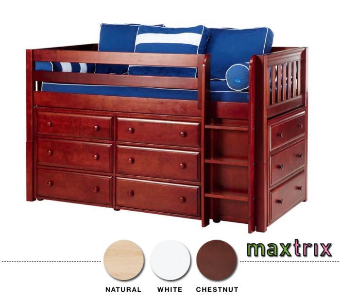 Full Size Functional Loft Bed with Cabinets and Drawers, Loft Bed with ... Full Size Functional Loft Bed with Cabinets and Drawers, Loft Bed with ...