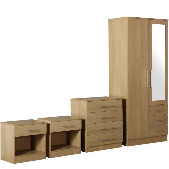 Bedroom furniture set with chest and mirror