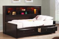 Bed frame with bookshelf bedroom furniture