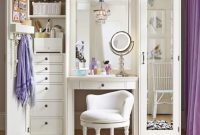 Bedroom furniture set with vanity and mirror